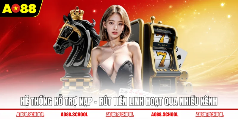Hệ thống hỗ trợ nạp - rút tiền linh hoạt qua nhiều kênh Hệ thống hỗ trợ nạp - rút tiền linh hoạt qua nhiều kênh